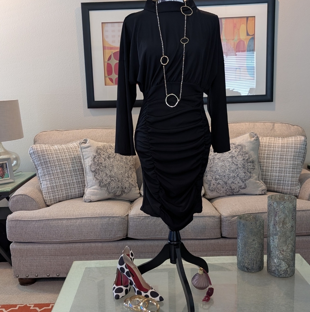 Black Ruched Dress